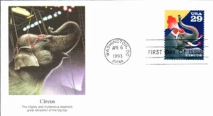 FLEETWOOD - CIRCUS APR 6 1993 WASHINGTON DC FIRST DAY COVER (FDC) BX8 - Picture 1 of 2