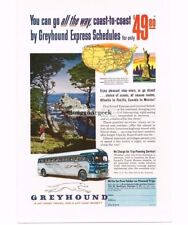 1951 Greyhound Bus Lines Coast-to Coast $49.90 Travel Tourism Vintage Print Ad