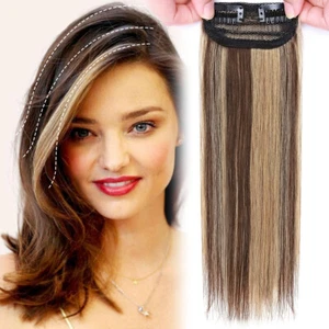 FLUFFY Short Hair Extensions Clip In Real Remy Human Hair Piece Pad Topper Wefts - Picture 1 of 25