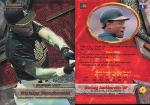 1994 Bowman's Best #4 Rickey Henderson - - Near Mint