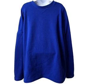 Nike ACG Fleece Sweatshirt XXL Top Therma Fit Blue Crewneck POCKET Vintage 90s - Picture 1 of 8
