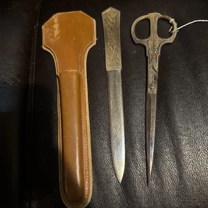 Vintage Solingen scissors, letter opener,  and holder made in Germany - Picture 1 of 15