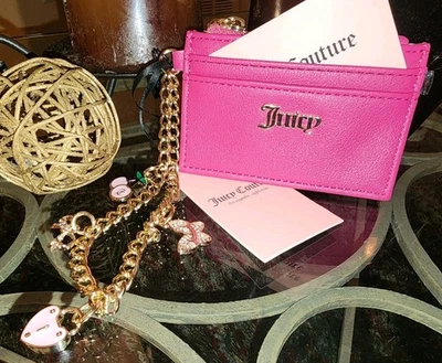 Juicy Couture Raspberry Tart Charms CCs Case Pink Mini Wallet Wristlet $49 NWT! - Image 1 of 4