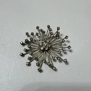 Spilla da bavero vintage romana RMN Starburst Sputnik con strass - Foto 1 di 10