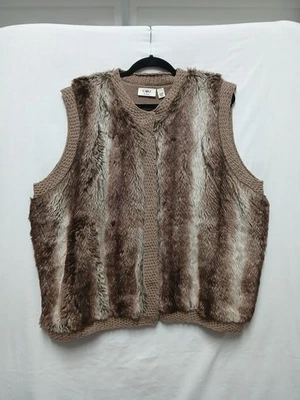 Chaleco de piel sintética 26/28 marrón tribal occidental clásico dinero antiguo suave caída al aire libre Foto 1 de 4