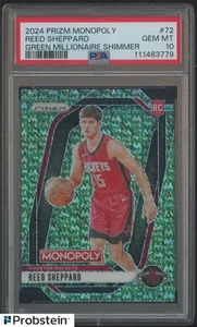 2024 Panini Green Millionaire Shimmer Prizm Monopoly Reed Sheppard RC /20 PSA 10 - Picture 1 of 2