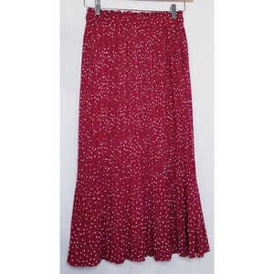NWT's -EXLURA High Waist Red White Polka Dot Pleated Skirt Midi Swing Skirt Sz S - Picture 1 of 8