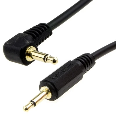 Right Angle MONO 3.5mm Jack Plug to 3.5mm Jack Plug Cable Lead GOLD 0.5m - Image 1 of 4