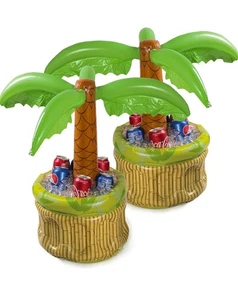 Paquete de 2 enfriadores inflables de palmeras - enfriadores de bebidas para fiestas en la playa - Imagen 1 de 5
