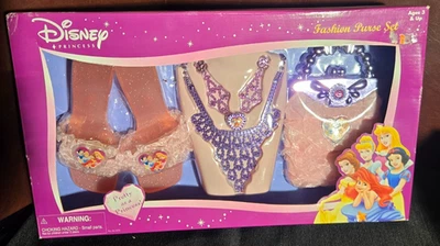 Raro 2005 Disney Bonito como Princesa Moda Monedero Conjunto Rosa Hinchado Encaje Vestir Foto 1 de 4