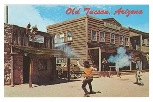 Vintage Old Tucson Arizona Wild West Stunt Show Chrome Postcard by Bob Petley - Picture 1 of 2