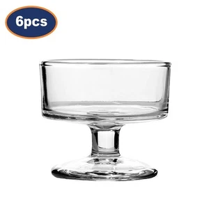 Eisbecher 6er Set Klarglas Dessertschalen Eisbecher mit Fuß Servierbecher 120ml - Bild 1 von 5