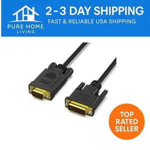 DVI-D 24+1 to VGA Male Cable - 6 Feet Gold-Plated for Sharp Video Quality - Picture 1 of 9