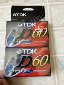 TDK D60 High Output Cassette Tape Made in Japan NEW!! 2 pack - Picture 1 of 4