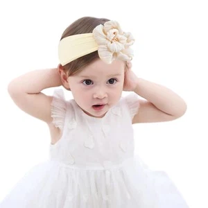 Baby Girls Nylon Headband and Bow Big Flower Headbands Fashion Hair Accessori... - Picture 1 of 7