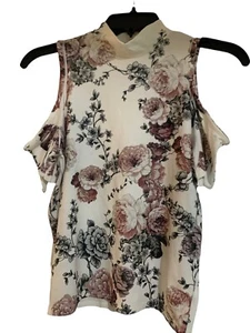 Gaze Shirt Flowers on Off White Womens Blouse Sz Small - Picture 1 of 3