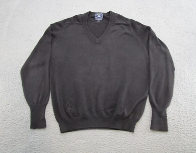 Suéter vintage Burberry tejido negro cuello en V para hombre talla grande 100 % algodón Foto 1 de 4
