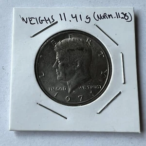 RARE HEAVY 1971 D KENNEDY HALF DOLLAR WEIGHING 11.41g, NORMAL WEIGHT IS 11.35g - Picture 1 of 3