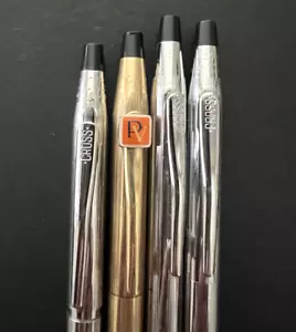 Cross Pens One Gold Filled 120/12k Marked PV & Three Chrome Twist Lot of 4 - Picture 1 of 11