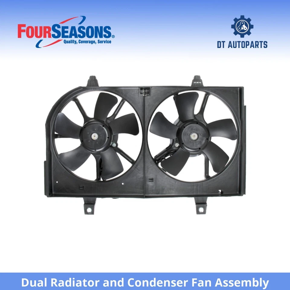 Conjunto de ventilador condensador y radiador doble para Nissan Máxima 2000-2001 4 estaciones Foto 1 de 4