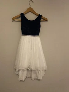 American Princess dark blue and white mermaid dress 7 with gemstones waist - Picture 1 of 4