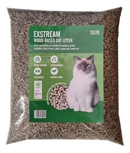 EXSTREAM Pellet de madera arena para gatos bolsa 15lt (7.5Kg)Pellets absorbentes de pino fresco - Imagen 1 de 1