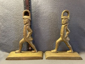 VMC Virginia MetalCrafters Williamsburg Hessian Soldier Brass Bookends Doorstops - Imagen 1 de 24