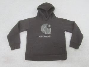 Carhartt Sweatshirt Boys Small 8-10 Brown Pullover Outdoors Hoodie Fleece - Picture 1 of 10