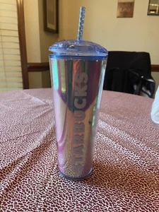 Starbucks Iridescent Hologram Dome Venti 24 Fl Oz Cold Cup Summer 2023 - Picture 1 of 16
