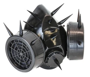 Black Pin Spike Steampunk Gas Mask Cosplay Spikes Respirator Costume Party - Picture 1 of 5