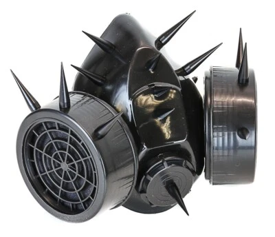 Black Pin Spike Steampunk Gas Mask Cosplay Spikes Respirator Costume Party - Image 1 of 4