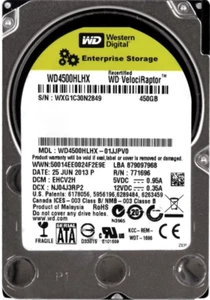 Hard Drive WD VelociRaptor WD4500HLHX 450GB 10000U/Min 32MB SATA III 2.5'' Inch - Picture 1 of 3