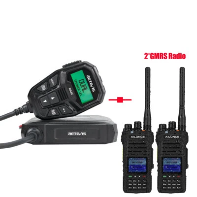 Retevis RA86 GMRS Transceptor Radio Móvil Coche Radio Estación Base + 2*HA1G Radios Foto 1 de 4