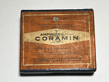Vintage unopened medicine for collection CORAMIN, CIBA, 5 amp. x 1,7 ccm