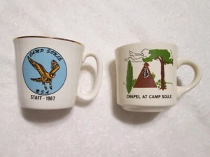 2 Vintage Boy Scout Camp Soule Coffee Mug Cup Circa 1967 1970's - Picture 1 of 6