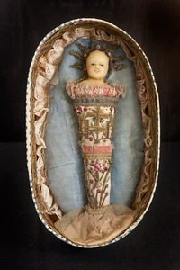 JESUSKIND IN WACHSBÄNDERN 1800 - Bild 1 von 2