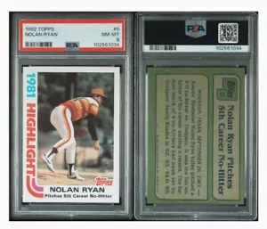 1982 Topps - #5 Nolan Ryan 1981 Highlights PSA 8 NM-MT - Picture 1 of 1
