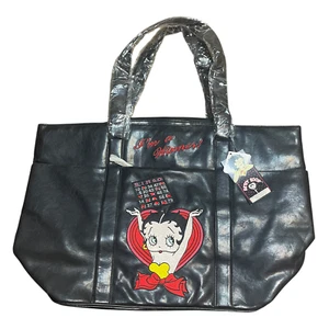 Borsa bingo vintage Y2K Betty Boop nera ricamata Rockabilly 2005 nuova - Foto 1 di 15