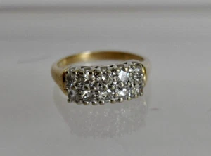 Vtg. two row diamond and 14K ring - Picture 1 of 13
