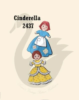 Reproduktion Vintage Cinderella Topsy Turvy Puppe Schnittmuster