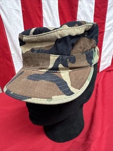6 7/8 - US Military Hat Camouflage BDU Patrol Cap Woodland Camo Army USAF A244 - Picture 1 of 8