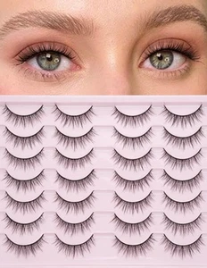 EMEDA False Lashes Natural Look Eyelashes 12mm Short 14 Pairs 3D Black - Picture 1 of 5