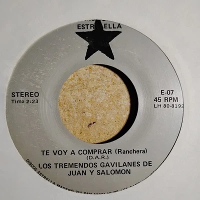 Los Tremendos Gavilanes 45 TE VOY A COMPRAR EL CARA PARCHADA CORRIDO NICE! VG+ Foto 1 de 2