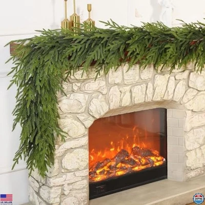 Guirnalda artificial de pino Norfolk - Guirnalda de Navidad sintética guirnalda verde falsa para Foto 1 de 4