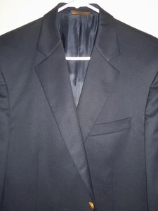 BA418 - BLAZER NUOVO SENZA ETICHETTE Brooks Brothers LANA NERA LEGGERA CROCCANTE - BOTTONI BB ORO - 41R - Foto 1 di 9