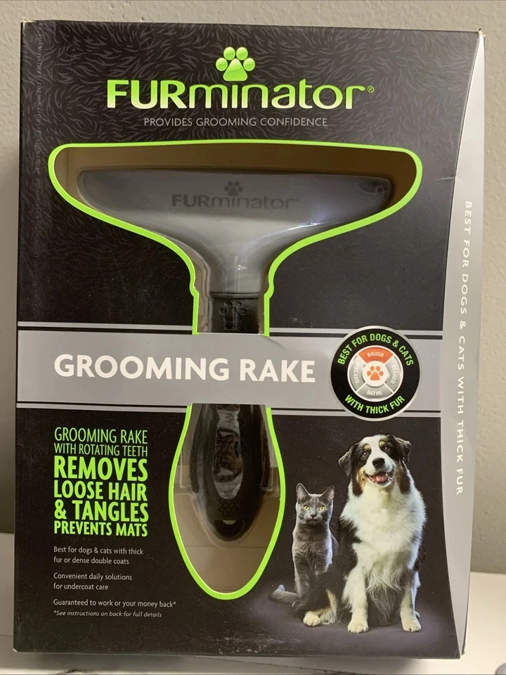 Rastrillo de aseo diario FURminator con dientes giratorios perros y gatos con pelaje grueso, NUEVO Foto 1 de 1
