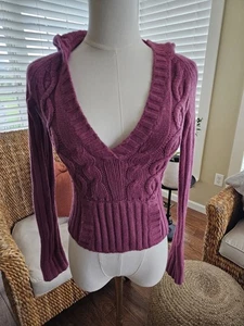 Abercrombie Strickpullover mit Kapuze Kaninchenhaar Wollmischung Damen Gr. M - Bild 1 von 12