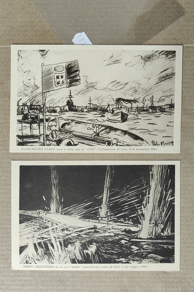 REGIA MARINA-POLA 1918-MUSEO NAVALE LA SPEZIA-LOTTO 2 CARTOLINE-C78-182 - Immagine 1 di 1