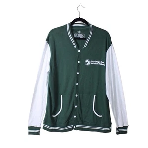 San Diego Zoo Jacket Mens XL Hunter Green Vintage Varsity Wildlife Alliance - Picture 1 of 13