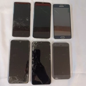 Lotto 6 Smartphone Android NO BLOCCO SCHERMO ROTTO SAMSUNG GOOGLE - Foto 1 di 4